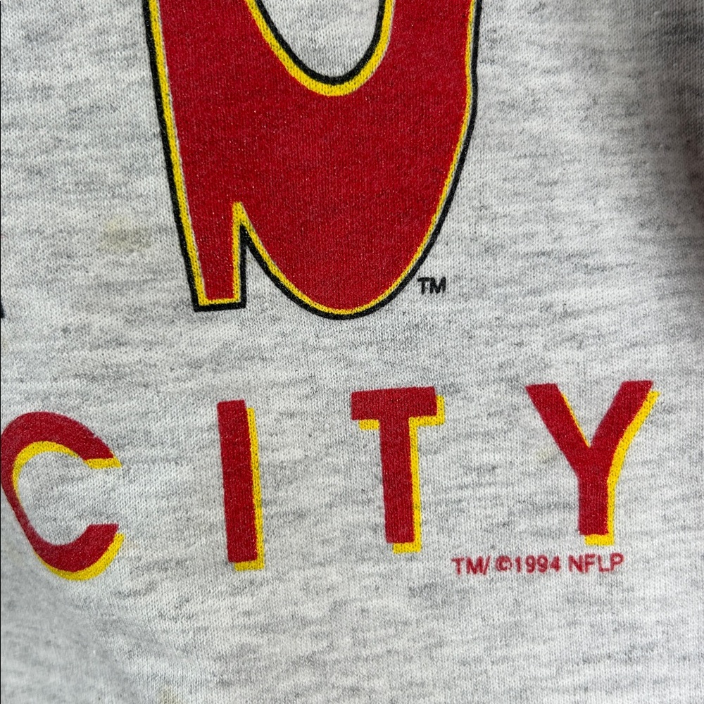 Vintage 90s Kansas City Chiefs Cliff Engle Striped Hoodie - Picture 6 of 7